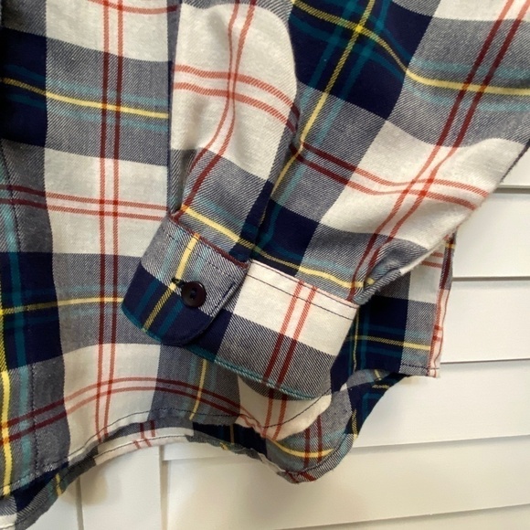 𝅺VINTAGE St. Michael Poly Cotton blend plaid shirt, size 12 - Picture 2 of 8